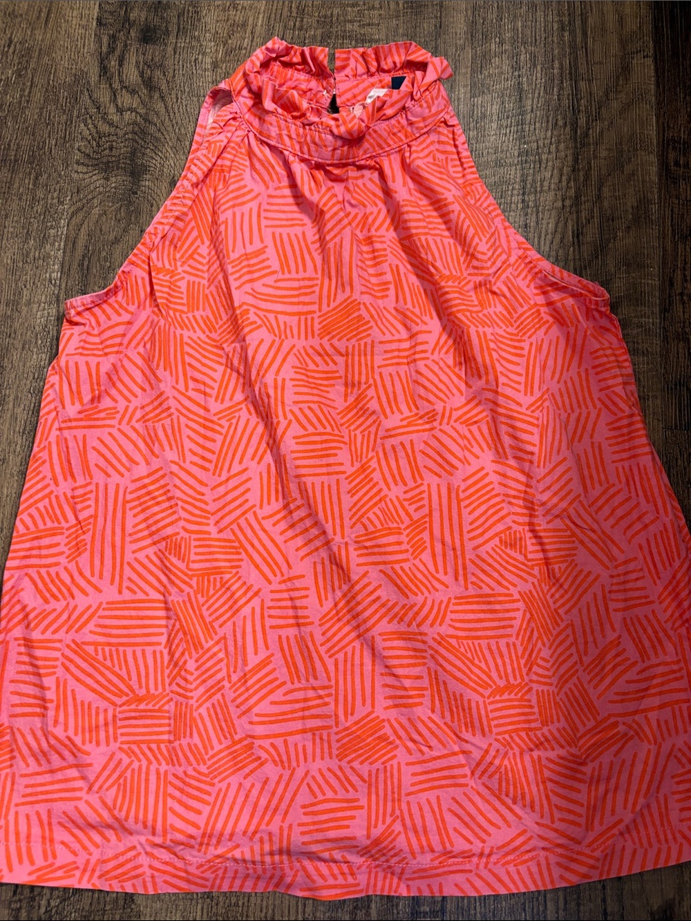 Michelle McDowell Pink & Orange Cotton Sleeveless Halter Top
